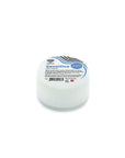 Jar of cream with a label on a white background