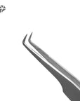 Diamond Series 90° eyelash extension tweezers with 5mm angled tip and micro-textured stainless steel finish for professional lash application