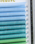 Detail view of pastel eyelash extension strips with up to 13,000 colorful lashes in premium elastic fiber